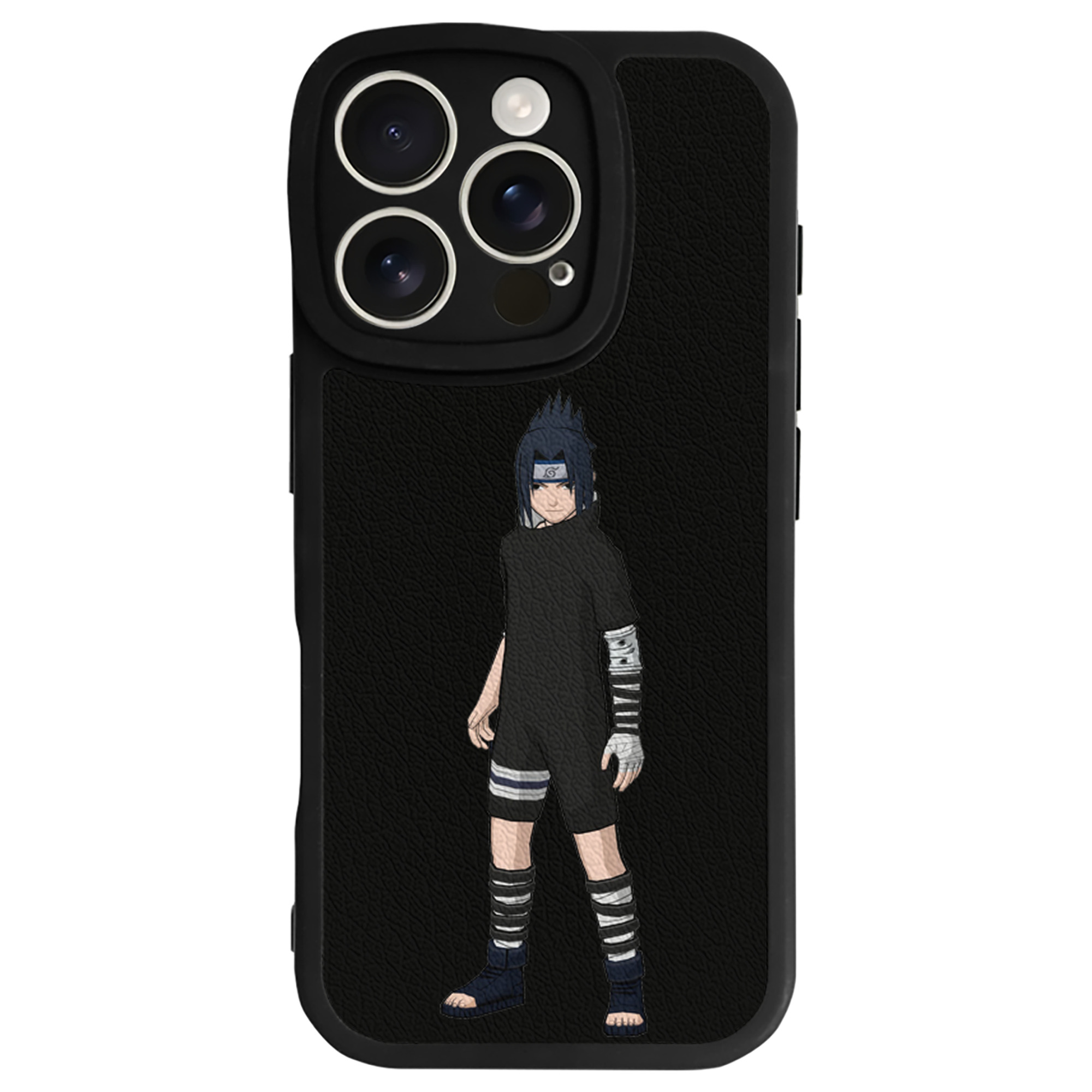 （画像用） NARUTO -ナルト- うちは サスケ Uchiha Sasuke 【iPhone 16シリーズ対応】シリコンスマホケース（レザー調） 材質：シリコン